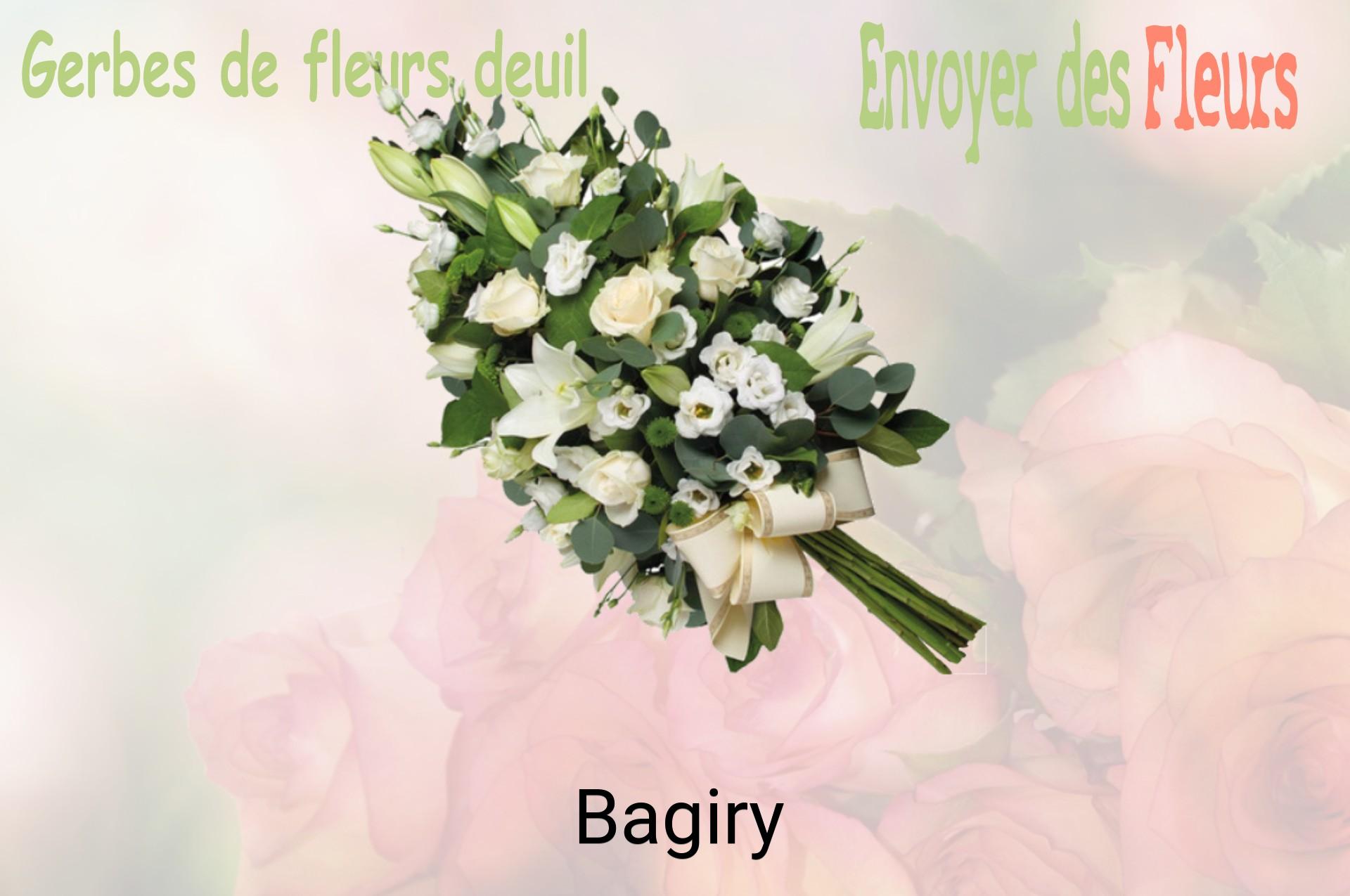 Gerbe de fleurs de deuil livrée à Bagiry